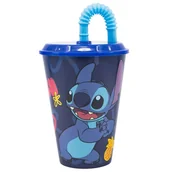 Kubki dla dzieci - Kubek ze słomką STITCH 430ml - miniaturka - grafika 1