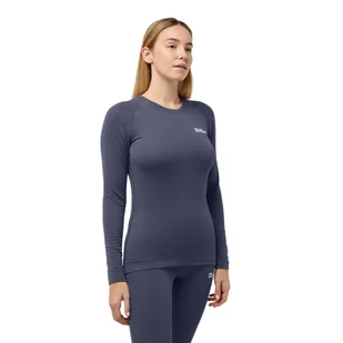 Damska koszulka z długim rękawem Jack Wolfskin INFINITE WARM LS W Graphite - S - Koszulki sportowe damskie - miniaturka - grafika 1