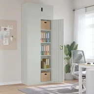 Szafy - vidaXL Szafa na dokumenty, jasnoszara, 90x40x240 cm, stalowa - miniaturka - grafika 1