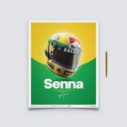 Plakaty - McLaren MP4/4 - Ayrton Senna - Helmet - San Marino GP - 1988 | Classic Edition - miniaturka - grafika 1