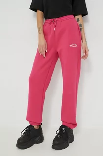 Spodnie damskie - Juicy Couture spodnie dresowe damskie kolor różowy gładkie - grafika 1