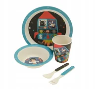 Zestawy naczyń dla dzieci - Naczynia Dziecięce Bambusowe Smiki Kubek Miska Talerz Sztućce - miniaturka - grafika 1