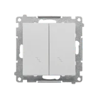 Wyłączniki światła i elektryczne - Wyłącznik schodowy podwójny Simon 55 - aluminium mat - miniaturka - grafika 1