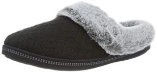 Skechers Damskie kapcie Cozy Campfire Home Essential, Czarny sweter dzianinowy sztuczne futro, 39 EU - Kapcie damskie - miniaturka - grafika 1
