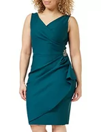 Sukienki - Gina Bacconi Damska sukienka kopertowa z koralikami zdobieniem koktajl, turkusowa, 16, Niebieskozielony, 42 - miniaturka - grafika 1