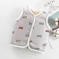 Bluzki dla niemowląt - Slowmoose Kardigan bez rękawów, chłodna kurtka - Futrzana kamizelka tkanina zimowa Szary 4T - miniaturka - grafika 1
