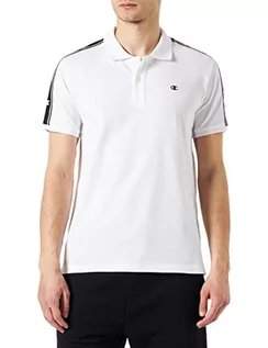 Koszulki męskie - Champion Męska koszulka polo Legacy Gallery Light Cotton Piqué American Tape koszulka polo, biały, S - grafika 1
