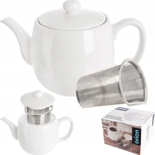 Orion Dzbanek z zaparzaczem do herbaty porcelanowy biały MONA 700 ml - Dzbanki i imbryki - miniaturka - grafika 1