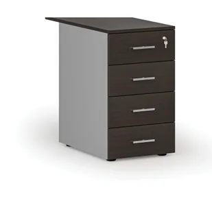 Kontenerek biurowy z szufladami dostawny PRIMO GRAY, 4 szuflady, szary/wenge - Szafki biurowe - miniaturka - grafika 1