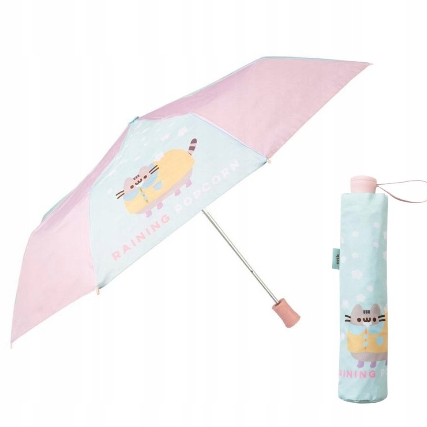 PARASOLKA SKŁADANA PUSHEEN KOT DAMSKA DZIECIĘCA DZIEWCZYNKA DESZCZ KOLOROWA