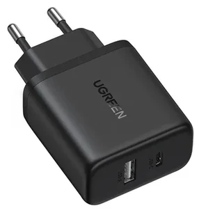 Ładowarka sieciowa Ugreen X227 20W GaN 1x USB-A 1x USB-C - czarna - Ładowarki do telefonów - miniaturka - grafika 1