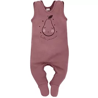 Śpiochy dla niemowląt - Pinokio Baby Sleepsuit Tres Bien, 100% cotton dark pink with pear print, Girls Gr. 56-68 (62), ciemnoróżowy, 62 cm - grafika 1