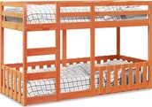 Łóżka dla dzieci i młodzieży - vidaXL Łóżko piętrowe, woskowy brąz, 75x190 cm, lite drewno sosnowe - miniaturka - grafika 1