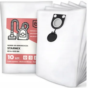 10x Worek do Odkurzacza Starmix Gs A-1232 Eh Syntetyczny Tekstylny Worki G9 - Worki do odkurzaczy - miniaturka - grafika 1