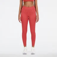 Spodnie sportowe damskie - Legginsy damskie New Balance WP21112ASU  czerwone - miniaturka - grafika 1