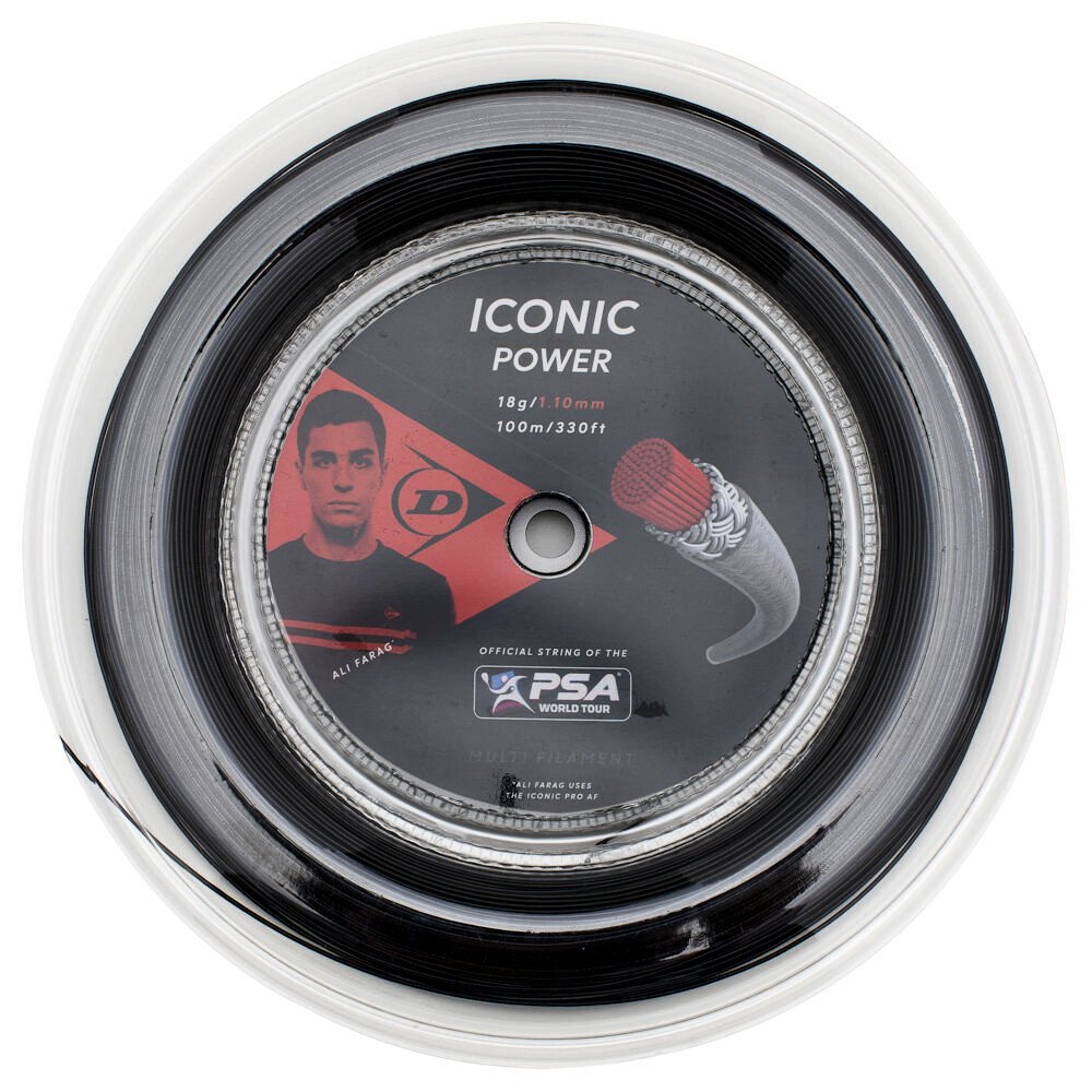 Naciąg do squasha Dunlop Iconic Power Reel 1,10 mm