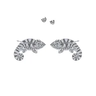 Biżuteria dla dzieci - Kolczyki Srebrne Kameleon 925 Prezent Kobieta Biżuteria DEDYKACJA GRATIS - miniaturka - grafika 1