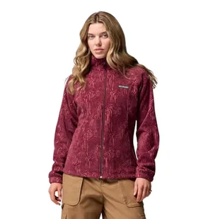 Columbia Damska kurtka polarowa Benton Springs z nadrukiem na całej długości, zamek błyskawiczny, Rich Wine Flowfalls, XL - Kurtki damskie - miniaturka - grafika 1