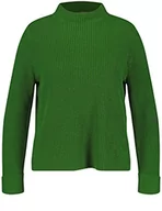 Swetry damskie - Samoon Damski sweter 172017-25400, zielony (Basil Green), 42 (DE) - miniaturka - grafika 1