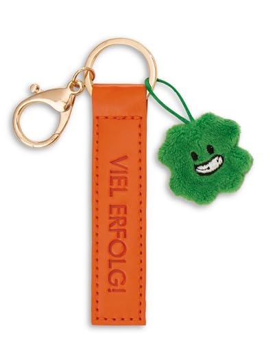 NICI 62020 breloczek do kluczy ze sztucznej skóry 10 cm z koniczyną pomarańczowym towarzyszem do plecaka lub torby, uchwyt na klucze dla małych i dużych 62020