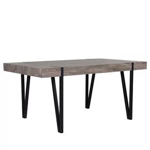 Beliani Stół do jadalni 180 x 90 cm ciemne drewno z czarnym ADENA - Stoły - miniaturka - grafika 1