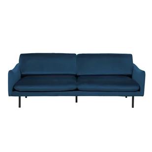 Beliani Sofa trzyosobowa welur ciemnoniebieska VINTERBRO - Sofy i kanapy - miniaturka - grafika 1