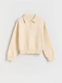 Bluzki dla dziewczynek - Reserved - Bluza z kołnierzem - kremowy - miniaturka - grafika 1