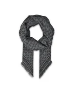 Apaszki i szaliki damskie - Calvin Klein Chusta Aop Monogram Jacquard LV04F8054G Czarny - miniaturka - grafika 1