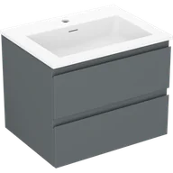 Szafki łazienkowe - Mexen Orio szafka łazienkowa 60 cm z umywalką Otis, 2 szuflady, grafit mat/biała mat - 91A10-06047-2-BFF66-W18M01 - miniaturka - grafika 1