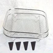 Akcesoria i części AGD - TEMU 6 szt. Zestaw Akcesoriów do Frytkownicy Powietrznej ze Stali Nierdzewnej: Półki i Podkładki – Kompatybilne z Piecykami, Szybkowarami i - miniaturka - grafika 1