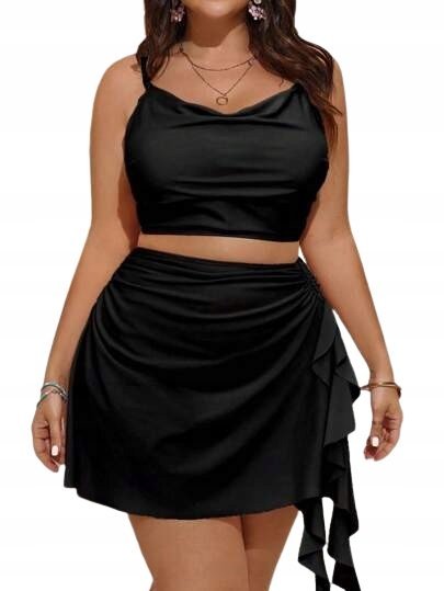 SHEIN 3 PACK DWUCZĘŚCIOWY CZARNY STRÓJ KĄPIELOWY PLUS SIZE 46 1HA