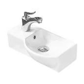 Umywalki - Mexen Hugo umywalka nablatowa prawa 40 x 22 cm biała - 21254000R - miniaturka - grafika 1