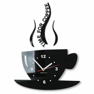 Zegary - FLEXISTYLE Elastyczna filiżanka Time for Coffee (czas na kawę) nowoczesny zegar ścienny kuchenny szary, 3D rzymski, zegar ścienny dekoracja - miniaturka - grafika 1