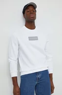 Bluzy męskie - Calvin Klein bluza bawełniana męska kolor biały z aplikacją - miniaturka - grafika 1
