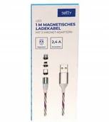 Kable USB - Kabel Magnetyczny USB A MICRO USB + TYPE-C - do Lightning iphone 3w1 SETTY - miniaturka - grafika 1