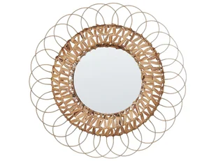 Lustro Ścienne Z Hiacyntu Wodnego Ø 67 Cm Naturalne Pamol - Lustra - miniaturka - grafika 1