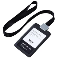 Identyfikatory - Identyfikator na smyczy – solidne etui na karty CZARNY / Dezhi - miniaturka - grafika 1