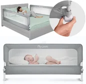 Zabezpieczenia dla dzieci - Barierka ochronna do łóżka zabezpieczająca bramka blokada 180 cm Nukido NK-228 szara - miniaturka - grafika 1