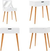 Toaletki - vidaXL Toaletka z lustrem MDF 60 x 40 x 75 cm - Toaletka - Toaletki - Stolik kosmetyczny - Stoliki kosmetyczne - miniaturka - grafika 1