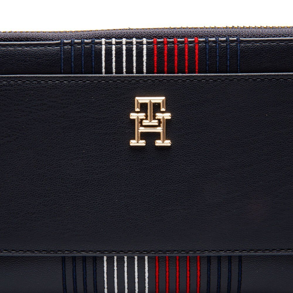 Portfel damski TOMMY HILFIGER duży czarny poziomy TH