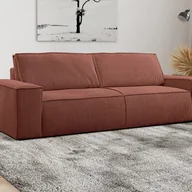 Sofy i kanapy - Kanapa 4-osobowa rozkładana z różowego sztruksu - AMELIA - miniaturka - grafika 1