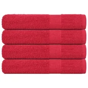 Ręczniki - vidaXL Ręczniki do sauny, 4 szt., czerwone, 80x200 cm, bawełna 100% - miniaturka - grafika 1