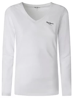 Koszulki i topy damskie - Pepe Jeans Koszulka damska Korine L/S, 800 biały, S - grafika 1