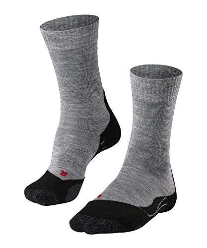 FALKE Mężczyźni Skarpety do wędrówek TK2 Explore M So Wełna przeciw pęcherzom grube 1 Para, Szary Light Grey 3403-O, 44-45