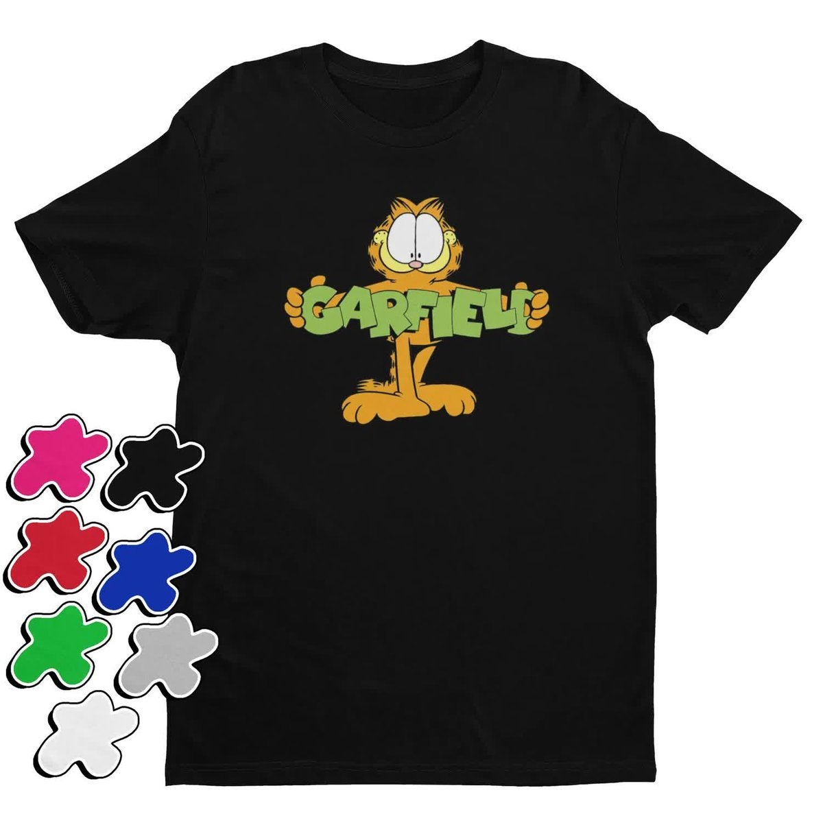 Koszulka T-Shirt Dziecięca Z Nadrukiem Garfield Kot Lasagne -L 146-152