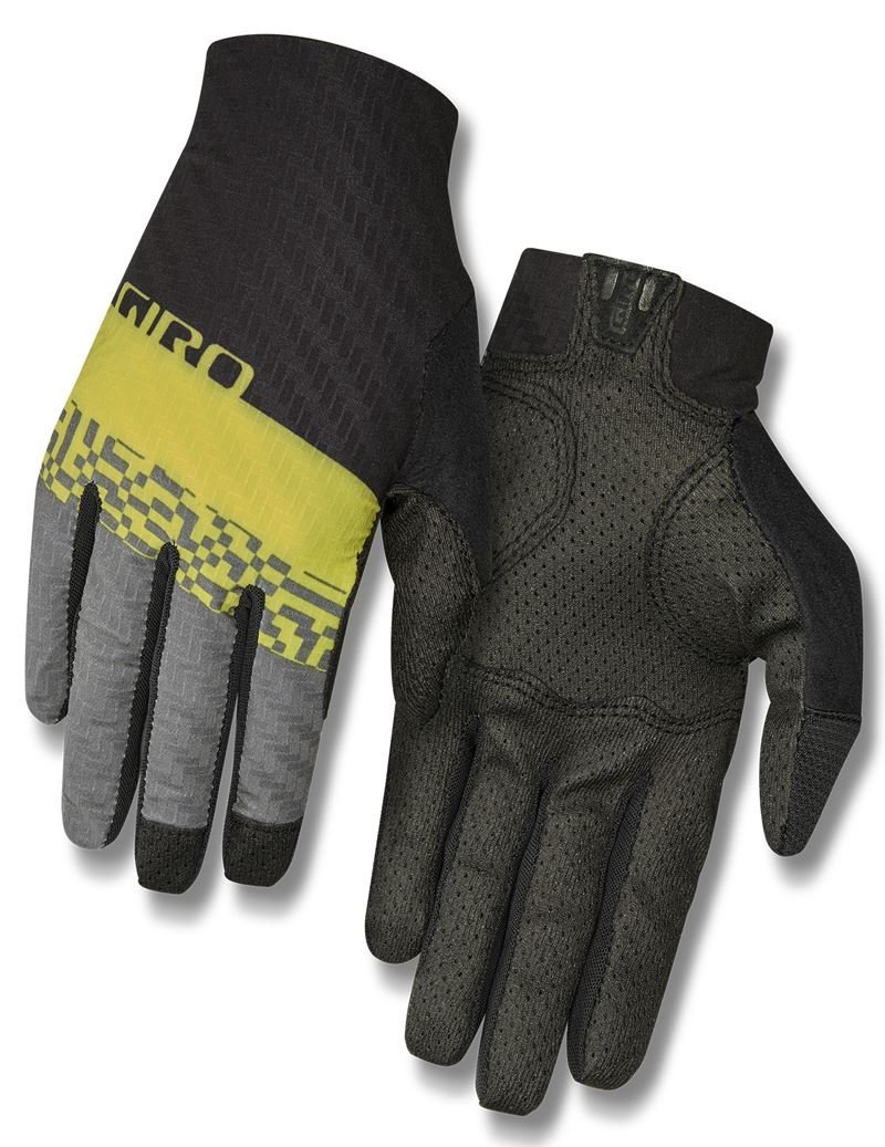 Giro, Rękawiczki kolarskie męskie, Rivet CS citron green, szary, rozmiar L
