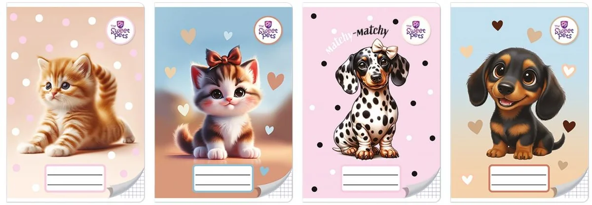 Zeszyt A5 16 kartek w kratkę Beniamin The Sweet Pets 20 sztuk