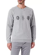 Bluzy męskie - Replay Bluza męska, M08 Melange Grey, XXL - miniaturka - grafika 1