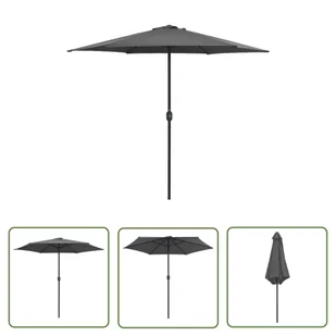 The Living Store Parasol ogrodowy na aluminiowym słupku - 270x246 cm - antracytowy - Parasol Ogrodowy - Parasole ogrodowe - miniaturka - grafika 1