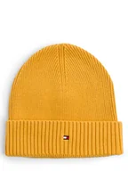 Czapki męskie - Tommy Hilfiger Czapka męska z dodatkiem kaszmiru Mężczyźni Bawełna żółty jednolity, ONE SIZE - miniaturka - grafika 1
